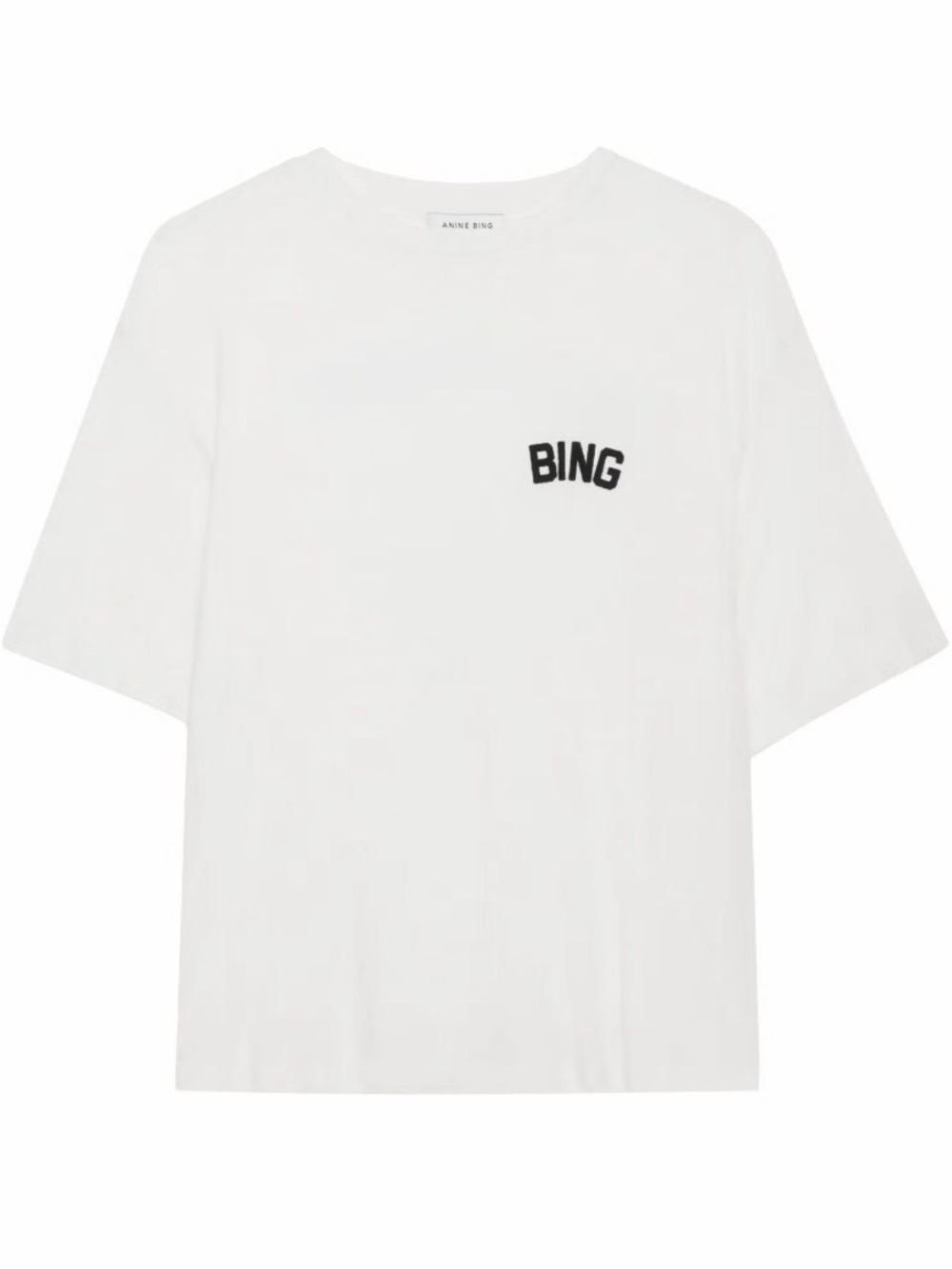 Anine Bing White Tee with Black 'BING' Chest Logo